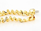 White Cubic Zirconia 18k Yellow Gold Over Sterling Silver San Marco Bracelet 0.90ctw