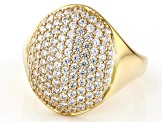 White Cubic Zirconia 18k Yellow Gold Over Sterling Silver Ring 1.52ctw