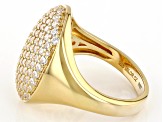 White Cubic Zirconia 18k Yellow Gold Over Sterling Silver Ring 1.52ctw