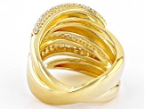 White Cubic Zirconia 18k Yellow Gold Over Sterling Silver Ring 0.95ctw