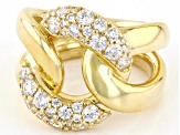 White Cubic Zirconia 18k Yellow Gold Over Sterling Silver Ring 0.95ctw