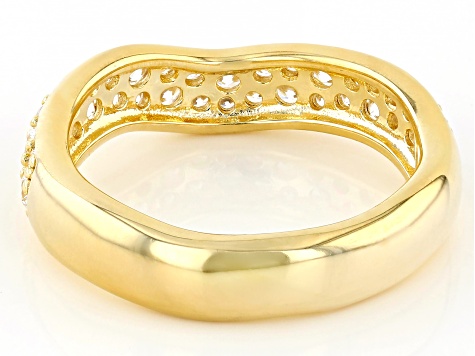 18K gold Overlay リング Cubic Zirconia Platineve And 18k Yellow Gold Over Silver