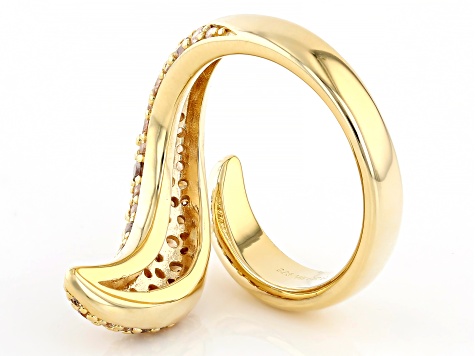 Champagne And Mocha Cubic Zirconia 18k Yellow Gold Over Sterling Silver Ring 1.49ctw