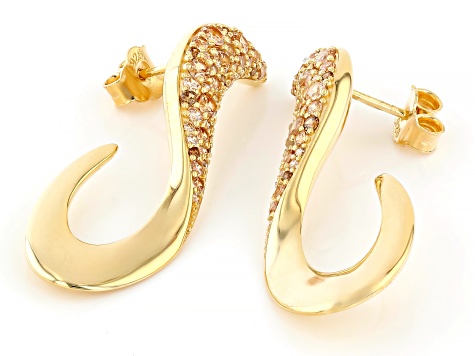 Champagne And Mocha Cubic Zirconia 18k Yellow Gold Over