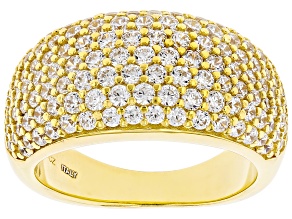 White Cubic Zirconia 18k Yellow Gold Over Sterling Silver Ring 1.81ctw