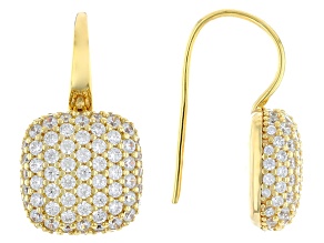 White Cubic Zirconia 18k Yellow Gold Over Sterling Silver Earrings 1.53ctw
