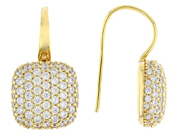 Picture of White Cubic Zirconia 18k Yellow Gold Over Sterling Silver Earrings 1.53ctw