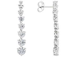 White Cubic Zirconia Rhodium Over Sterling Silver Earrings 9.88ctw