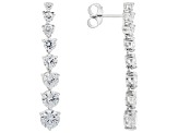 White Cubic Zirconia Rhodium Over Sterling Silver Earrings 9.88ctw