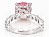 Pink And White Cubic Zirconia Rhodium Over Sterling Silver Ring 9.83ctw