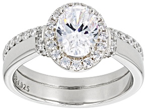 White Cubic Zirconia Platinum Over Sterling Silver Ring 3.55ctw