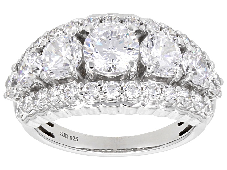 ヘトロジェニティ　Raw Face/Blasted Silver White Cubic Zirconia Platinum Over Sterling Silver Ring 5.70