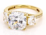 White Cubic Zirconia 18k Yellow Gold Over Sterling Silver Ring 8.35ctw