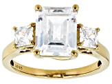 White Cubic Zirconia 18k Yellow Gold Over Sterling Silver Ring 5.70ctw