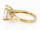 White Cubic Zirconia 18k Yellow Gold Over Sterling Silver Ring 5.70ctw
