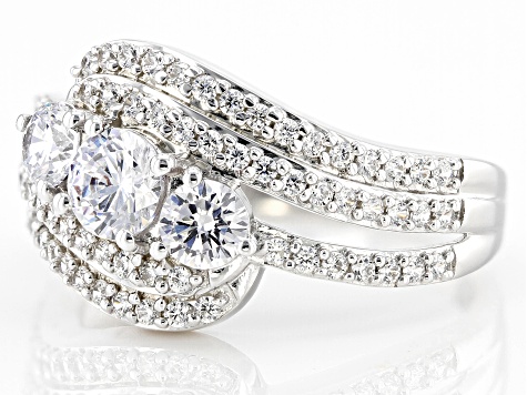 brilliant☆ White Cubic Zirconia Rhodium Over Sterling Silver Ring 3.00
