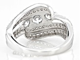 White Cubic Zirconia Rhodium Over Sterling Silver Ring 2.40ctw