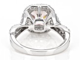 White Cubic Zirconia Rhodium Over Sterling Silver Asscher Cut Ring 4.75ctw