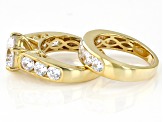 White Cubic Zirconia 18k Yellow Gold Over Sterling Silver Ring Set 10.20ctw