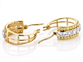 Canary And White Cubic Zirconia 18K Yellow Gold Over Sterling Silver Hoops 3.50ctw