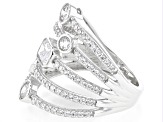 White Cubic Zirconia Rhodium Over Sterling Silver Ring 2.80ctw