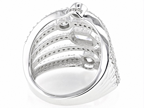 White Cubic Zirconia Rhodium Over Sterling Silver Ring 2.80ctw