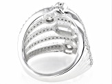 White Cubic Zirconia Rhodium Over Sterling Silver Ring 2.80ctw