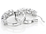 White Cubic Zirconia Rhodium Over Sterling Silver Hoops 5.50ctw