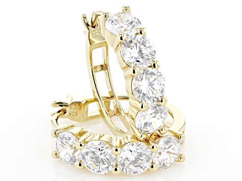 White Cubic Zirconia 18k Yellow Gold Over Sterling Silver