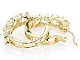 White Cubic Zirconia 18k Yellow Gold Over Sterling Silver Hoops5.50ctw