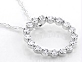 White Cubic Zirconia Rhodium Over Sterling Silver Pendant With Chain 2.75ctw