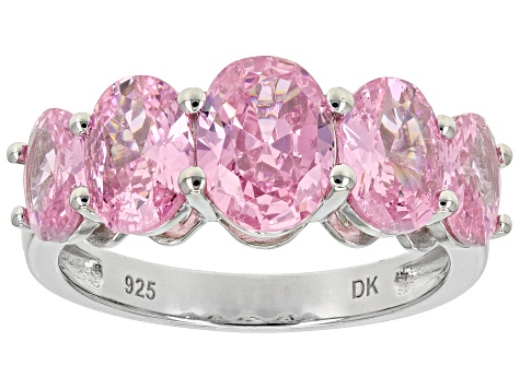 Pink Cubic Zirconia Platinum Over Sterling Silver Ring 6.25ctw