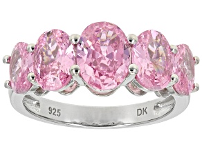 Pink Cubic Zirconia Platinum Over Sterling Silver Ring 6.25ctw