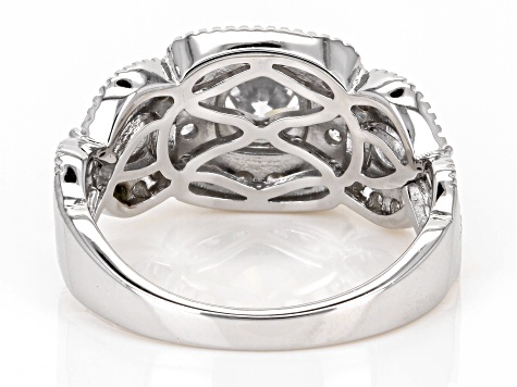 ヘトロジェニティ　Raw Face/Blasted Silver White Cubic Zirconia Rhodium Over Sterling Silver Ring 3.30