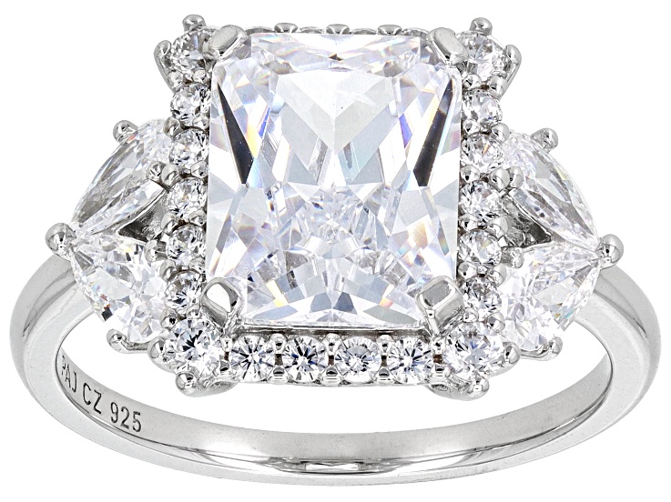 White Cubic Zirconia Platinum Over Sterling Silver 27th