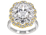 White Cubic Zirconia Rhodium And 14k Yellow Gold Over Sterling Silver Ring 9.46ctw