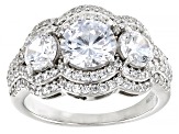 White Cubic Zirconia Platinum Over Sterling Silver Ring 5.09ctw