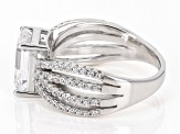 White Cubic Zirconia Rhodium Over Sterling Silver Ring 4.61ctw