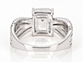 White Cubic Zirconia Rhodium Over Sterling Silver Ring 4.61ctw