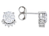 White Cubic Zirconia Rhodium Over Sterling Silver Earrings 4.60ctw