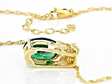 Green And White Cubic Zirconia 18k Yellow Gold Over Sterling Silver Pendant With Chain 8.90ctw