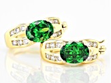 Green And White Cubic Zirconia 18k Yellow Gold Over Sterling Silver Hoops 4.40ctw