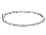 White Cubic Zirconia Rhodium Over Sterling Silver Bangle 9.85ctw