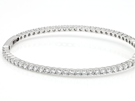 White Cubic Zirconia Rhodium Over Sterling Silver Bangle 9.85ctw