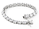 White Cubic Zirconia Platinum Over Sterling Silver Tennis Bracelet 26.50ctw