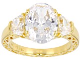 White Cubic Zirconia 18k Yellow Gold Over Sterling Silver Ring 7.74ctw