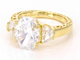 White Cubic Zirconia 18k Yellow Gold Over Sterling Silver Ring 7.74ctw