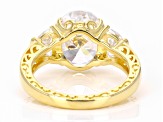 White Cubic Zirconia 18k Yellow Gold Over Sterling Silver Ring 7.74ctw