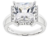 White Cubic Zirconia Platinum Over Sterling Silver Ring 7.58ctw