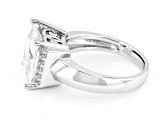 White Cubic Zirconia Platinum Over Sterling Silver Ring 7.58ctw